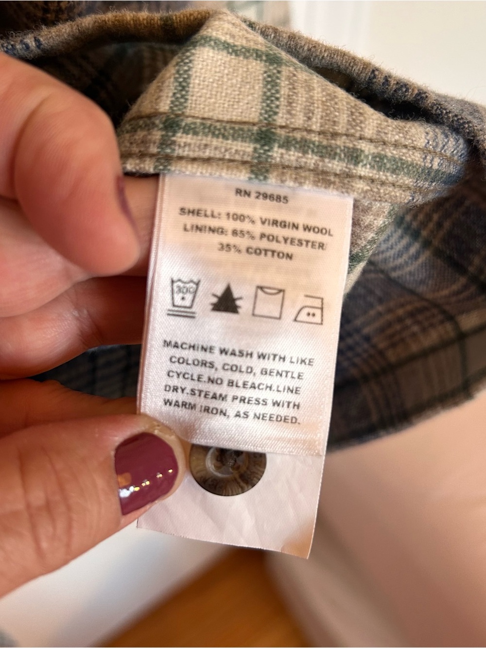 Pendleton Navy and Cream Plaid Button-Up Board Shirt - Picture 13 of 13